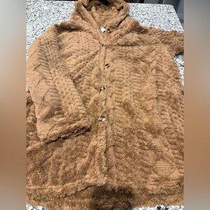 FME xl  Brown Textured Hooded Cardigan very soft